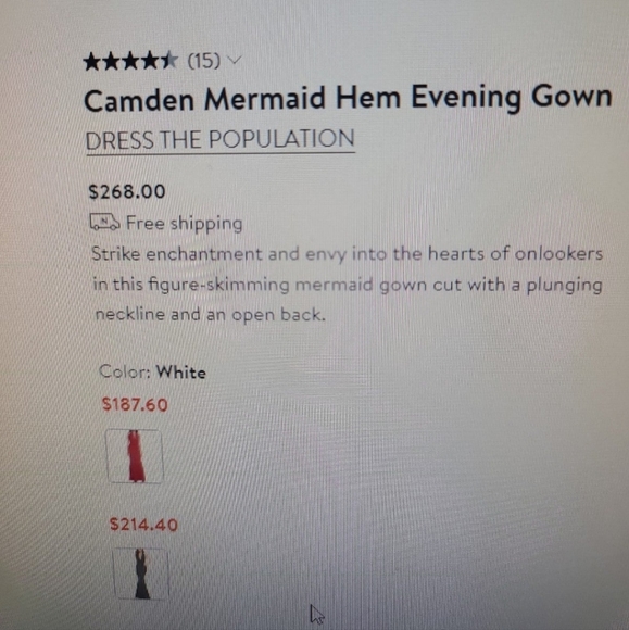 NWT Dress the Population Camden Mermaid Evening Gown - Large - Picture 10 of 10